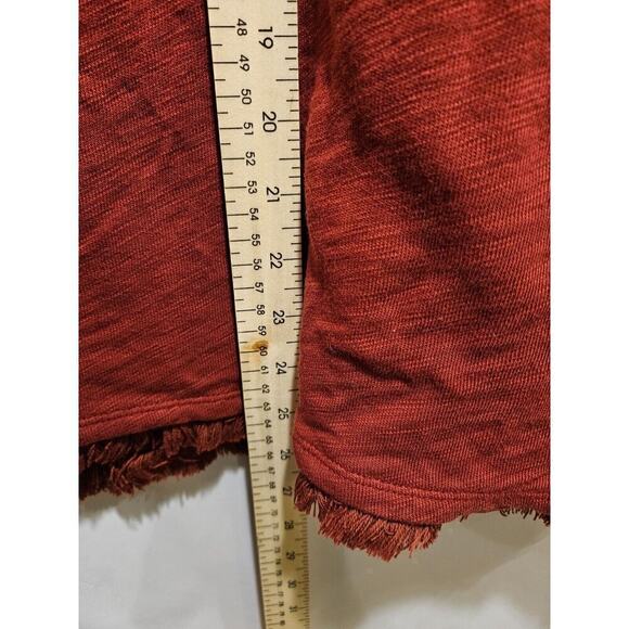 Spartina 449 Pomegranate Pullover Sweater Hudson Fringe Hem Oversized Large Red - Picture 8 of 10
